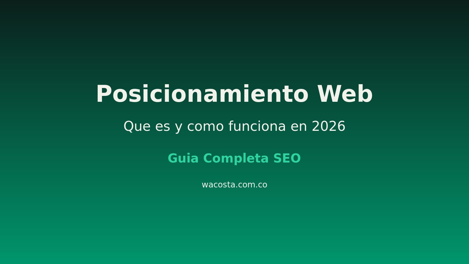 Qué es el posicionamiento web SEO: guía completa 2026 para empresas en Colombia